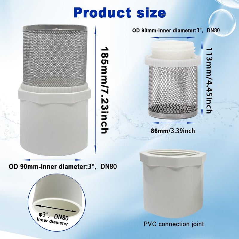 AIMCOCO Store 3" Stainless Steel Filter DN80/3" Suction Strainers Used to Remove Debris and Reduce Solid Entry（1pcs） - Image 4